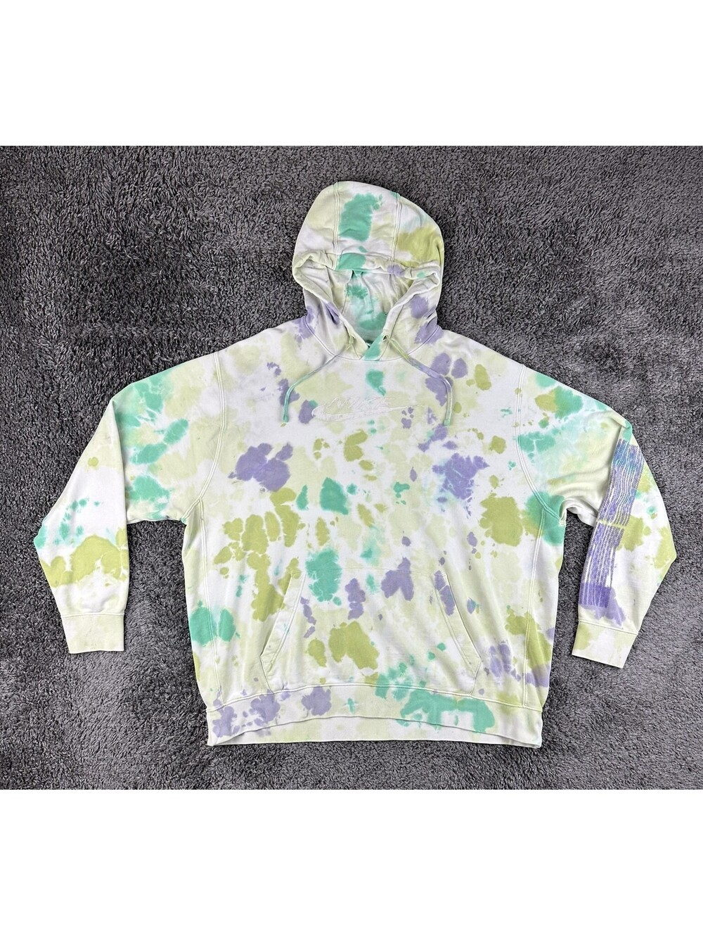 Nike Mens 3XL Sportswear Club Fleece Ice Dye Pullover Hoodie Space Purple